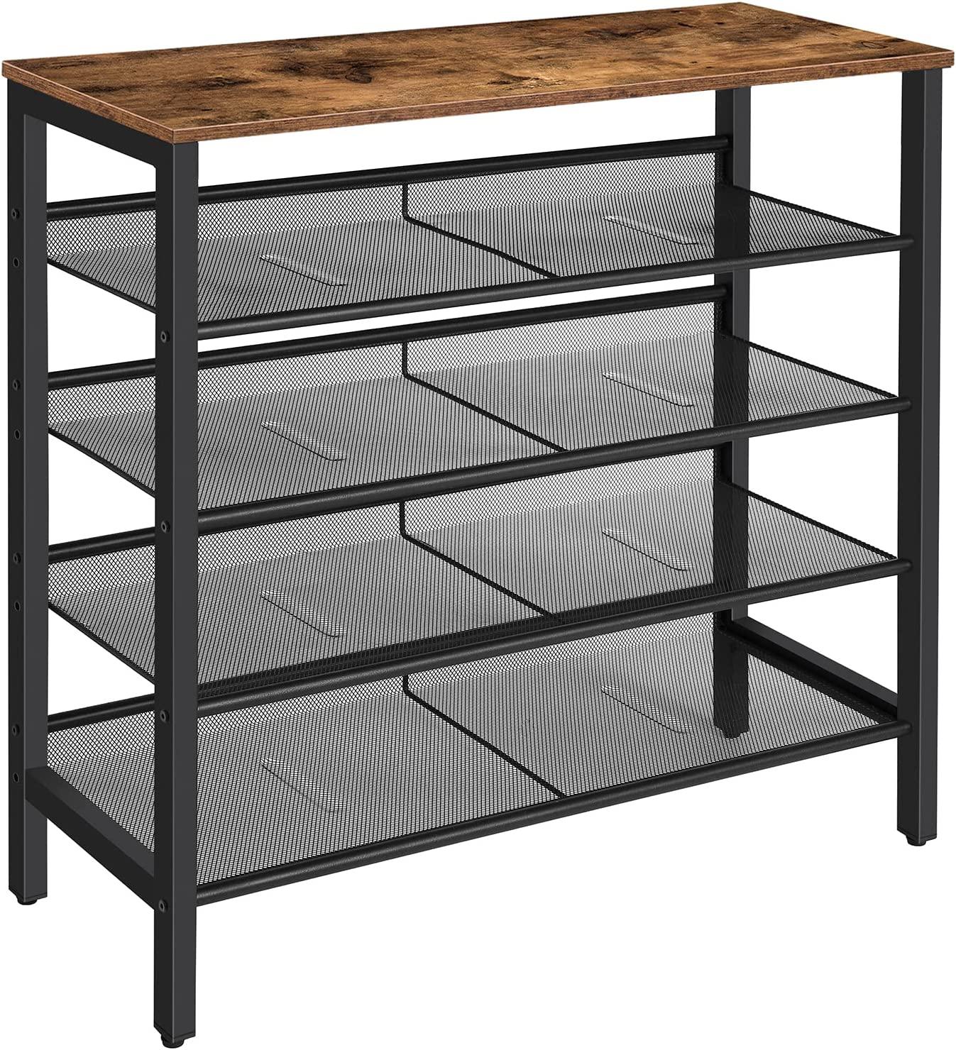 5-Tier Shoe Rack, Industrial Shoe Organizer Storage Bench - Mekamart Australia