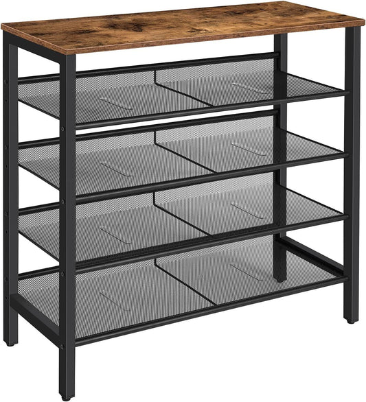 5-Tier Shoe Rack, Industrial Shoe Organizer Storage Bench - Mekamart Australia
