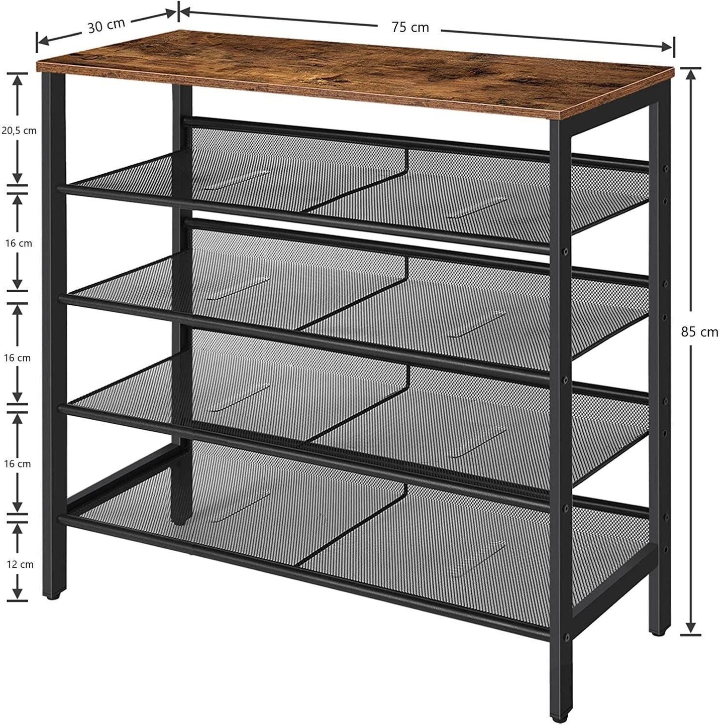 5-Tier Shoe Rack, Industrial Shoe Organizer Storage Bench - Mekamart Australia