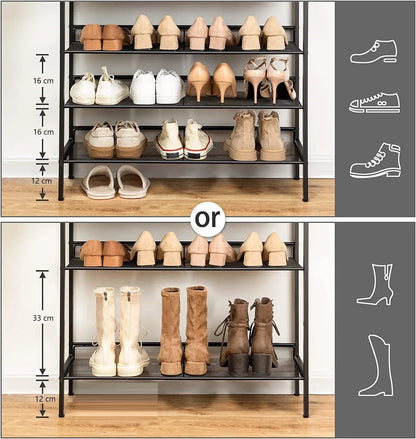 5-Tier Shoe Rack, Industrial Shoe Organizer Storage Bench - Mekamart Australia