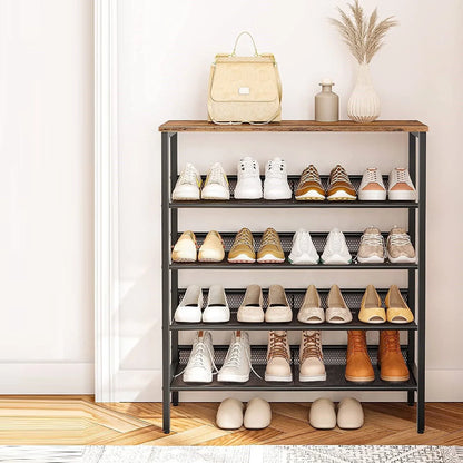 5-Tier Shoe Rack, Industrial Shoe Organizer Storage Bench - Mekamart Australia