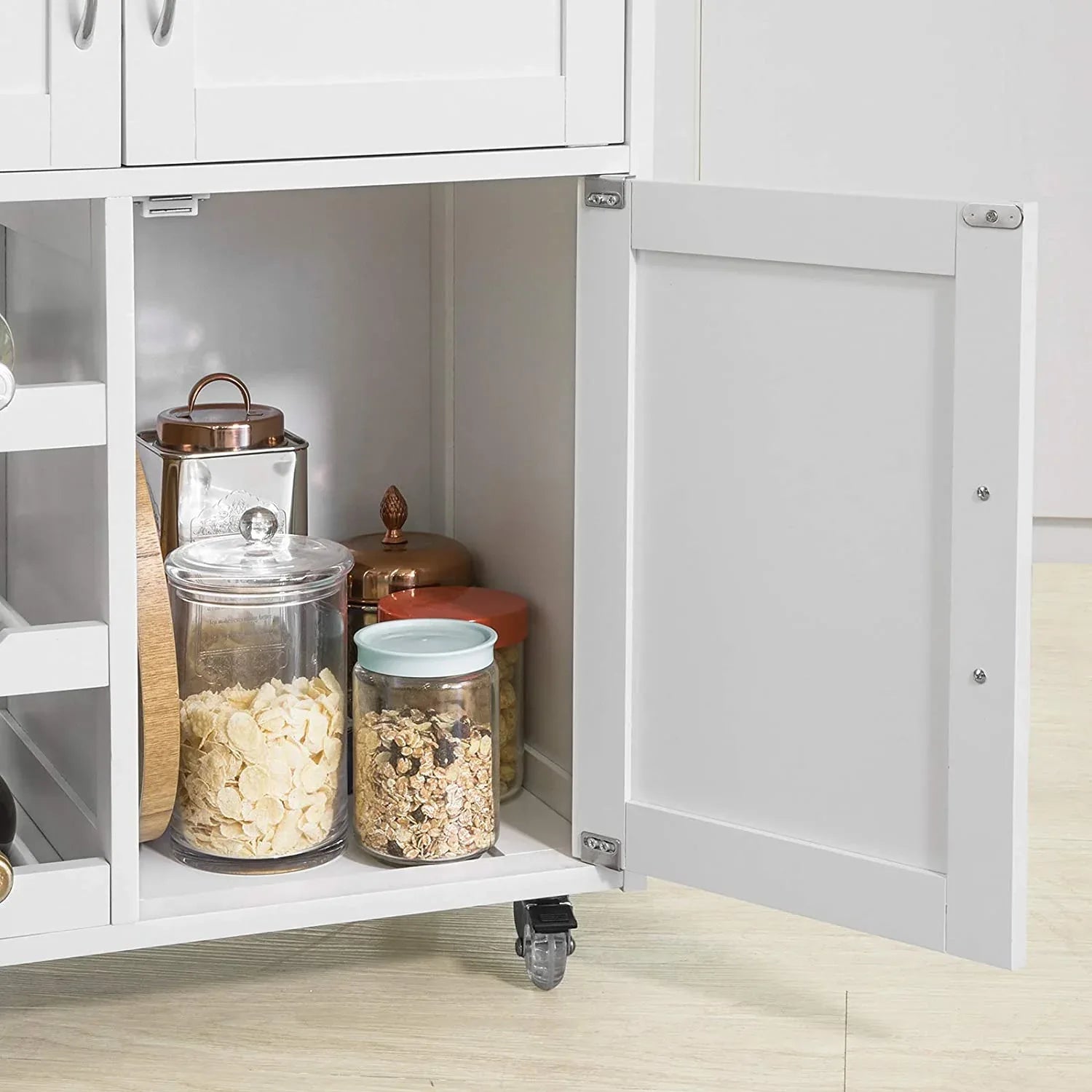 Kitchen Trolley with Wine Racks, Portable Workbench and Serving Cart for Bar or Dining - Mekamart Australia