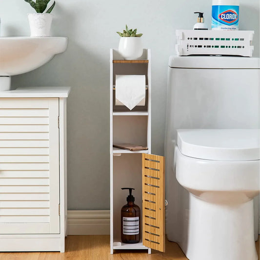 Toilet Paper Roll Holder for Bathroom with roller (Bamboo, 76cm) - Mekamart Australia