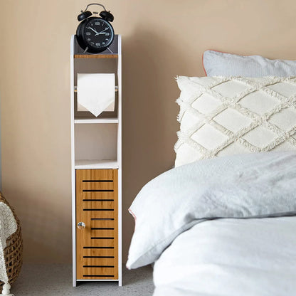 Toilet Paper Roll Holder for Bathroom with roller (Bamboo, 76cm) - Mekamart Australia