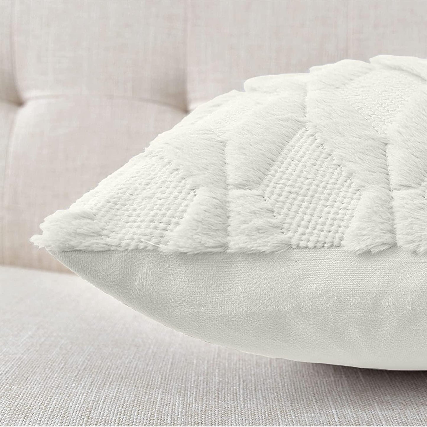 2 Pack Decorative Boho Throw Pillow Covers 45 x 45 cm (White) - Mekamart Australia