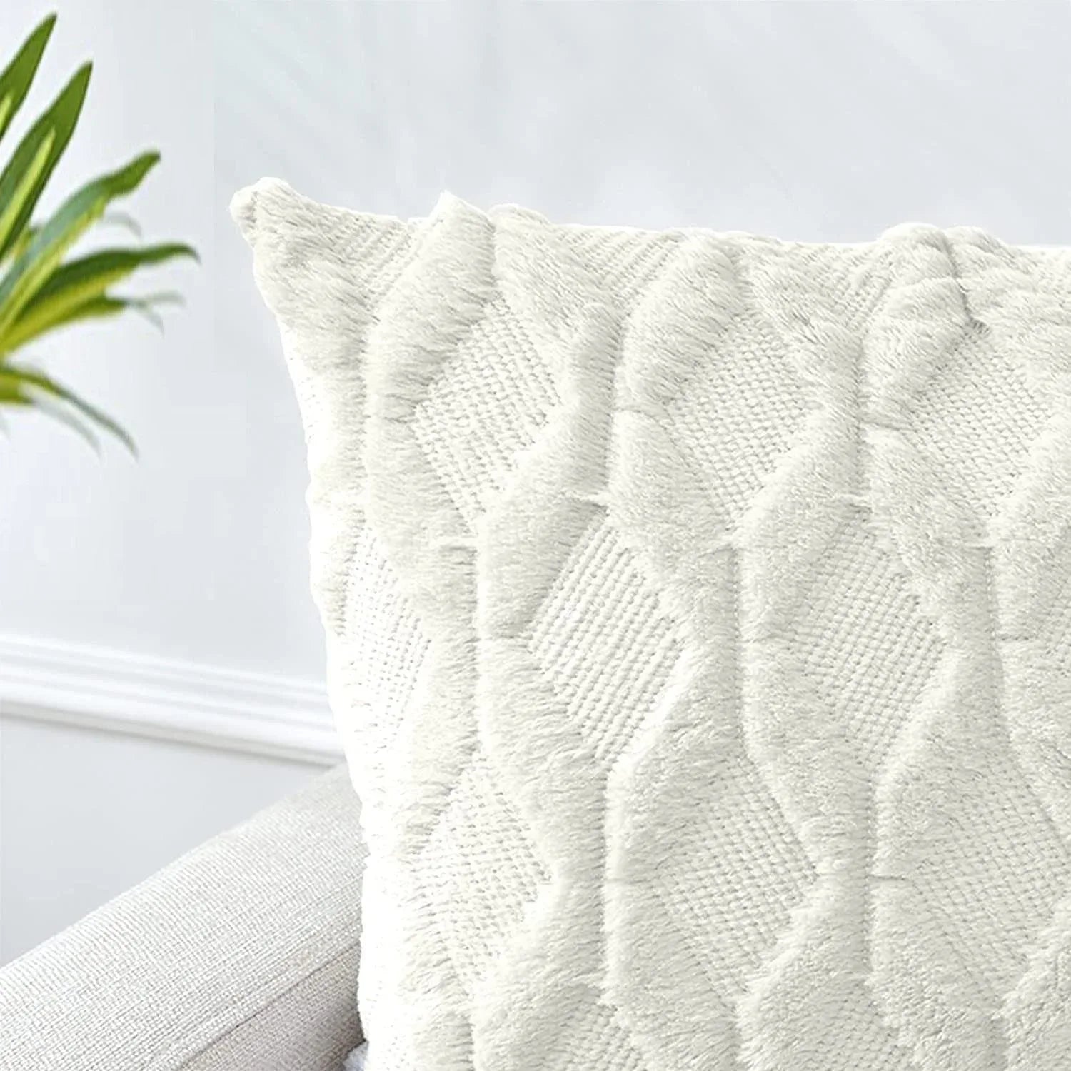 2 Pack Decorative Boho Throw Pillow Covers 45 x 45 cm (White) - Mekamart Australia