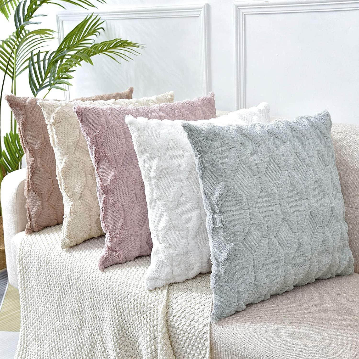 2 Pack Decorative Boho Throw Pillow Covers 45 x 45 cm (White) - Mekamart Australia