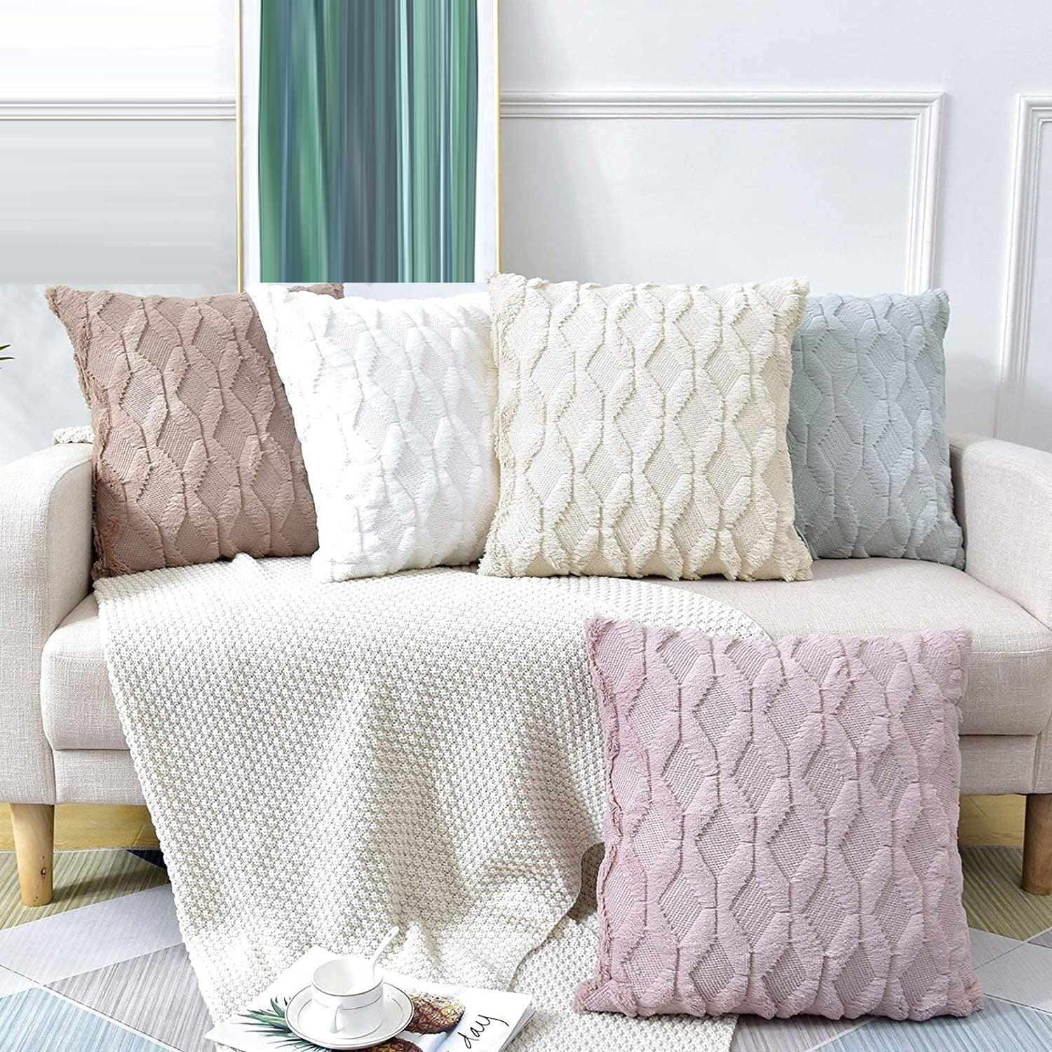 2 Pack Decorative Boho Throw Pillow Covers 45 x 45 cm (Pink) - Mekamart Australia