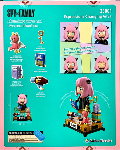 Kalos 31cm Anya Forger Face Changing Building Block Figure Spy X Family - Mekamart Australia