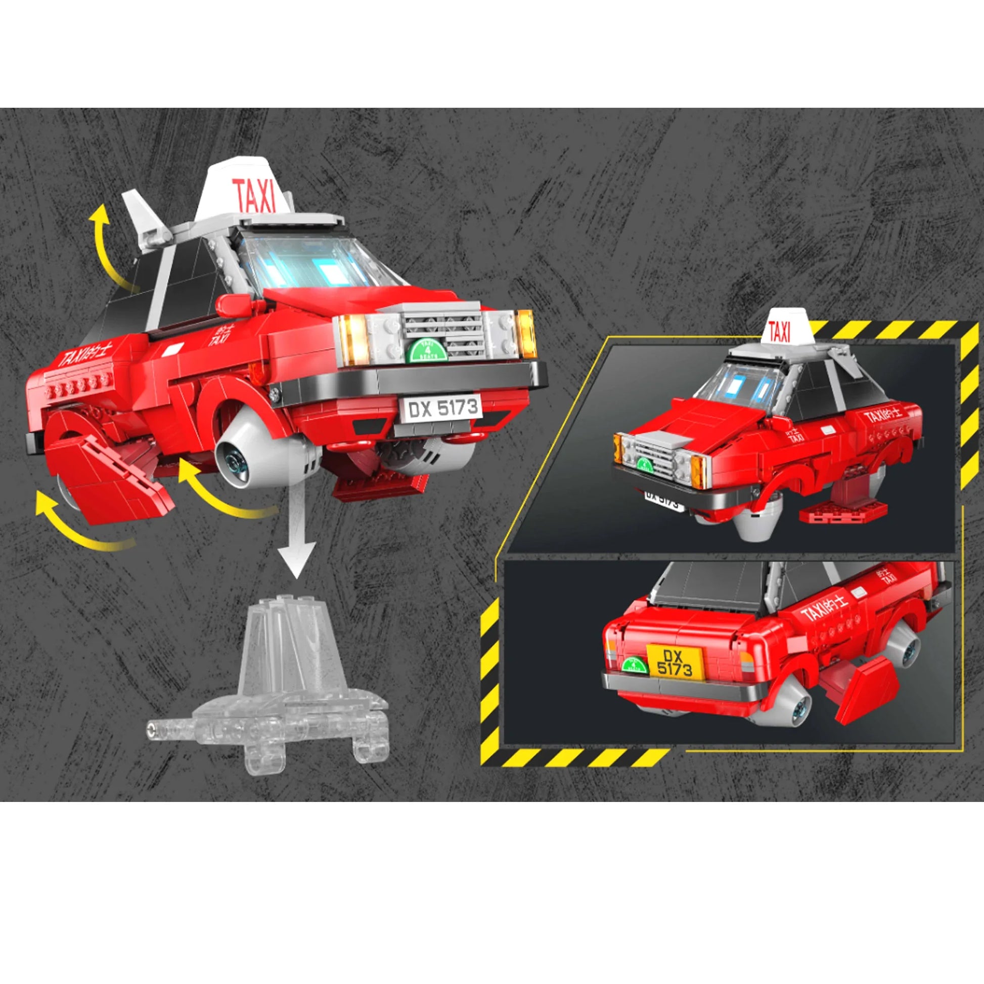Kalos Hong Kong Machines Robot Red Taxi Building Block Set 586pcs 14+ - Mekamart Australia