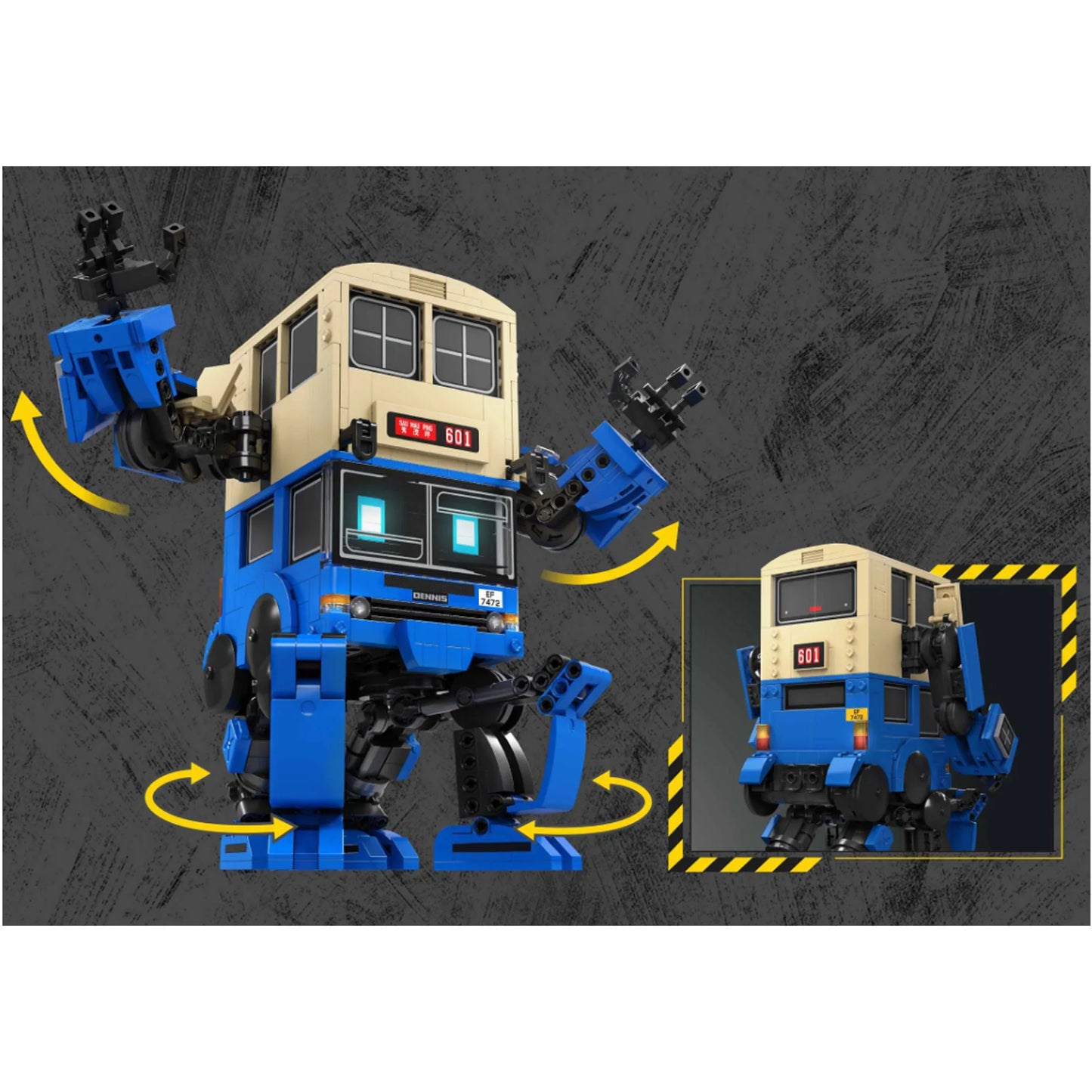 Kalos Hong Kong Machines Robot Bus Dennis Building Block Set 786pcs 14+ - Mekamart Australia