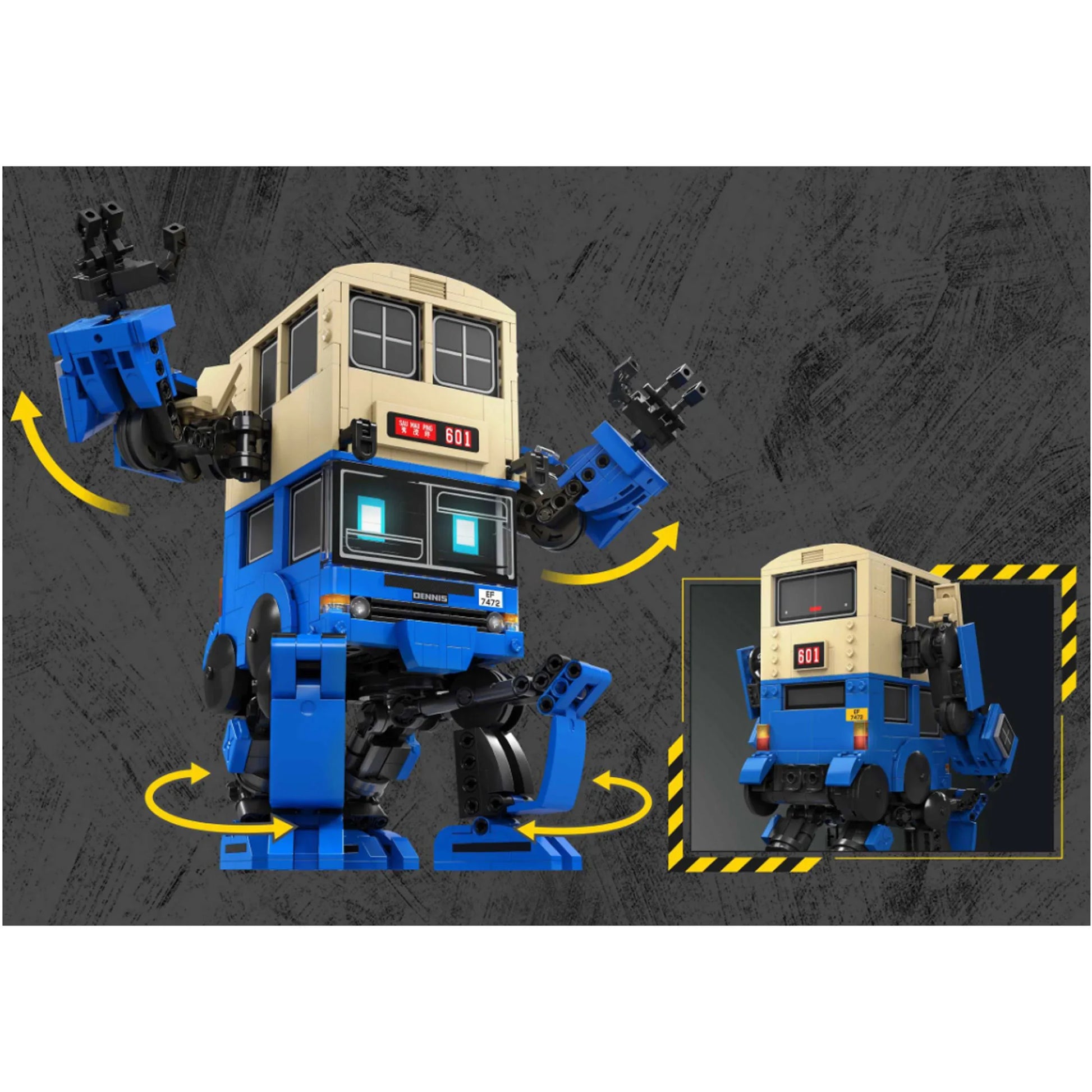 Kalos Hong Kong Machines Robot Bus Dennis Building Block Set 786pcs 14+ - Mekamart Australia