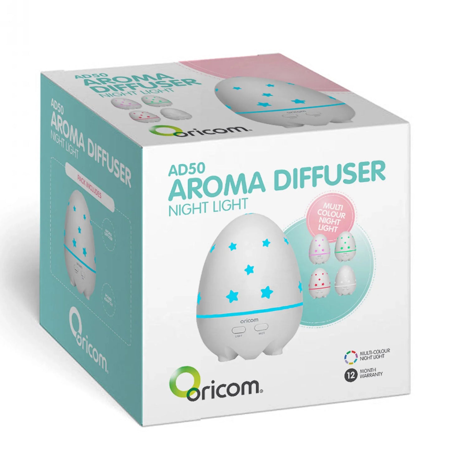 Oricom Aroma Diffuser Humidifier & Night Light Baby Kids Room AD50 - Mekamart Australia