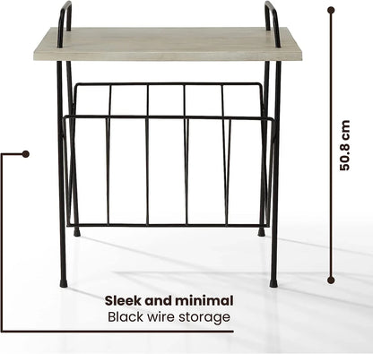Crosley Wiltshire Turntable Stand Modern Retro White Wash Wood - Mekamart Australia