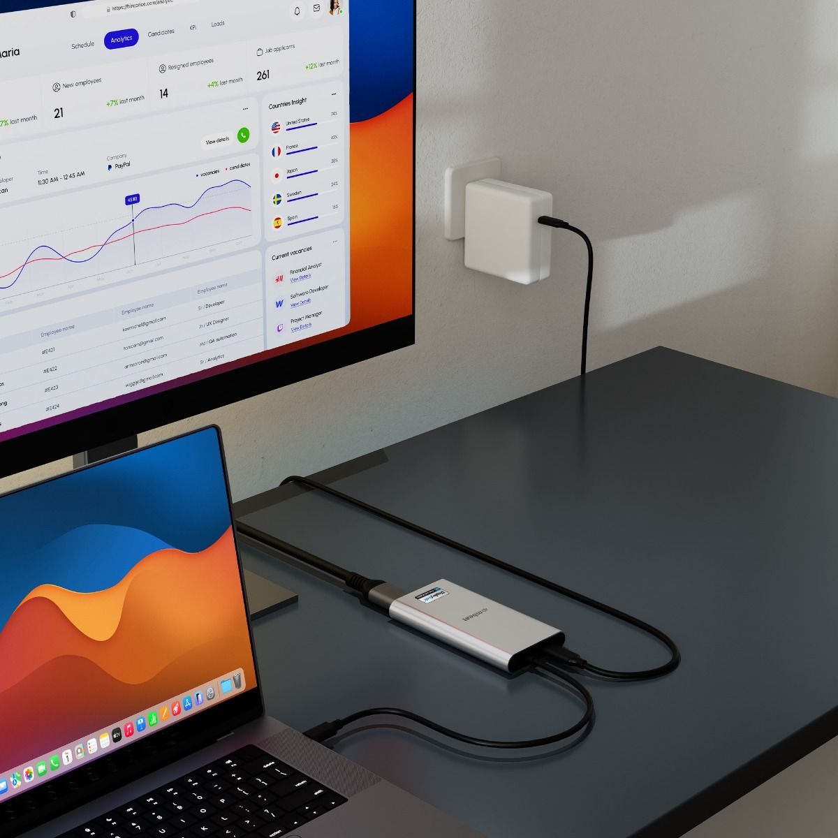 mbeat USB-C Dual 4K HDMI DisplayLink® Adapter with PD Pass-through