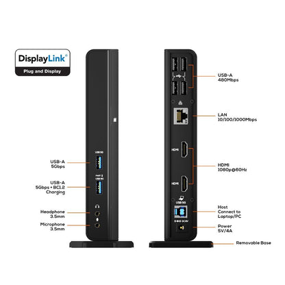 mbeat USB-C/A Dual HDMI DisplayLink® Docking Station