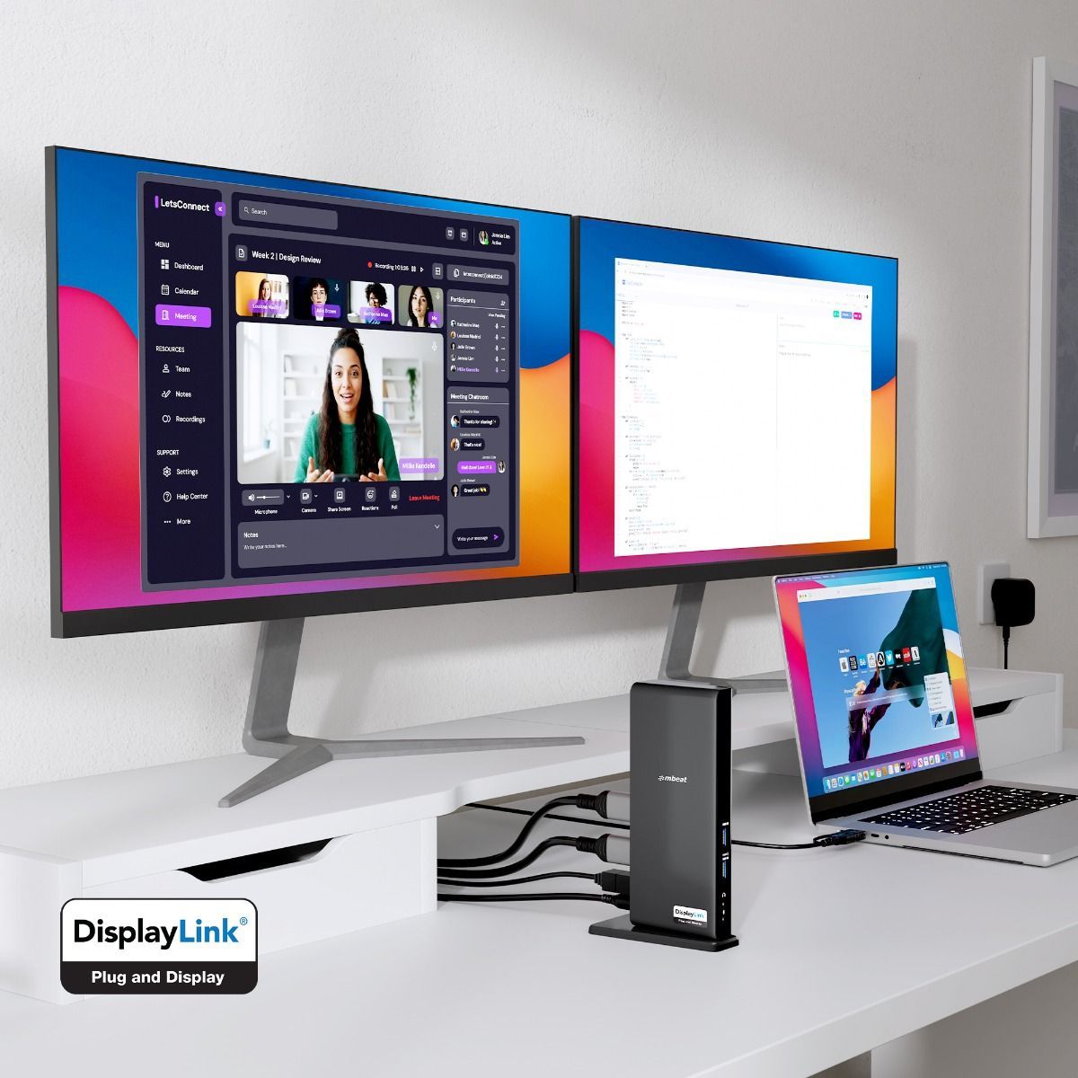 mbeat USB-C/A Dual HDMI DisplayLink® Docking Station