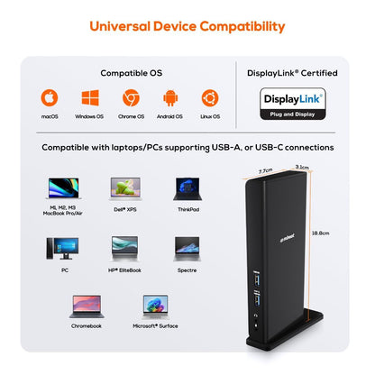 mbeat USB-C/A Dual HDMI DisplayLink® Docking Station