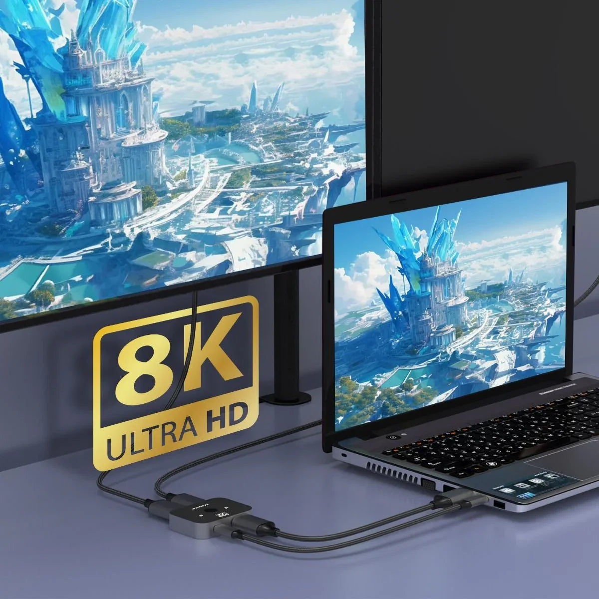 mbeat 8K Bi-directional HDMI 2.1 Switch 2 In 1 Out/1 In 2 Out - Mekamart Australia