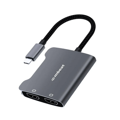 mbeat Tough Link USB-C to Dual 4K HDMI Adapter - Space Grey - Mekamart Australia