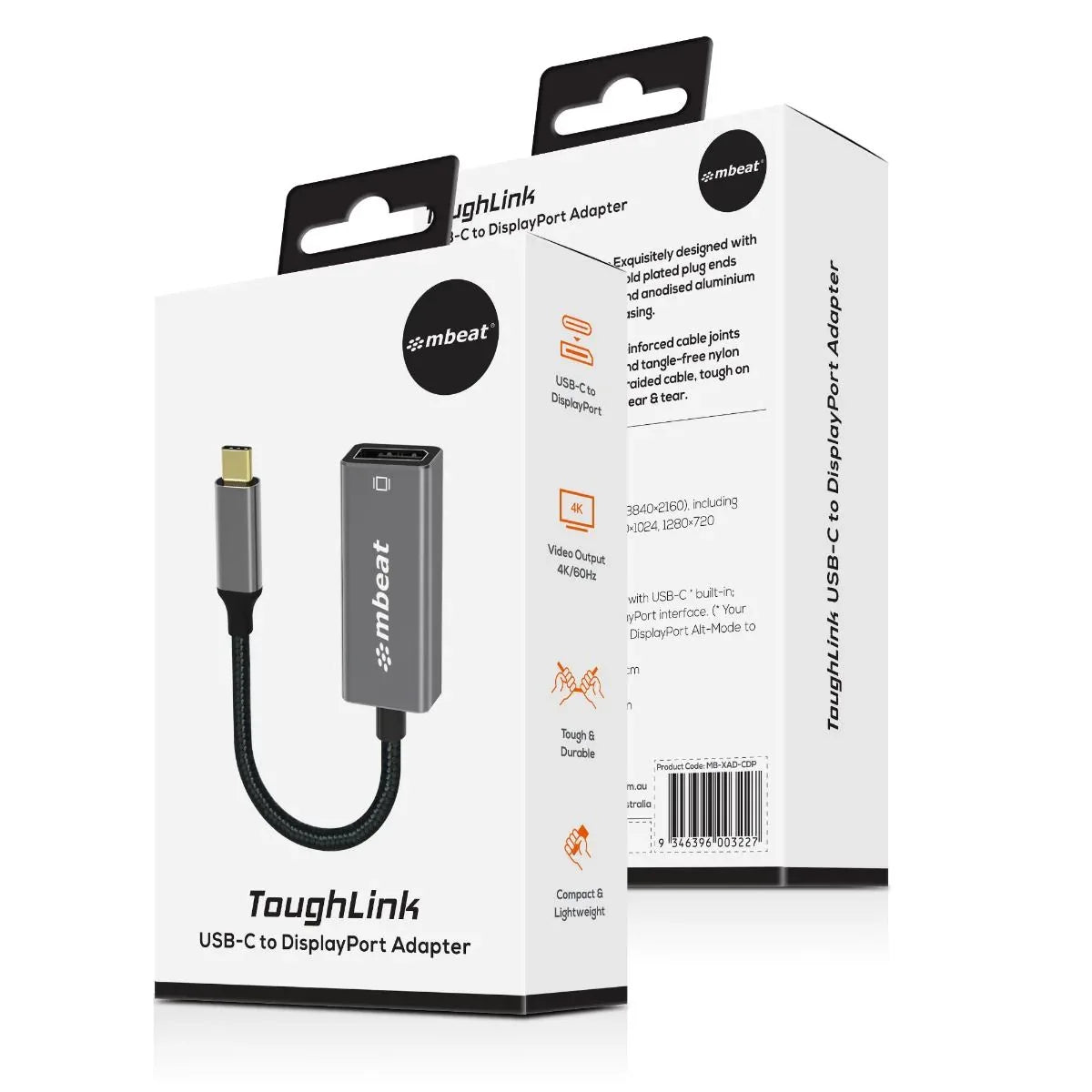 mbeat Elite USB-C to Display Port Adapter - Space Grey - Mekamart Australia