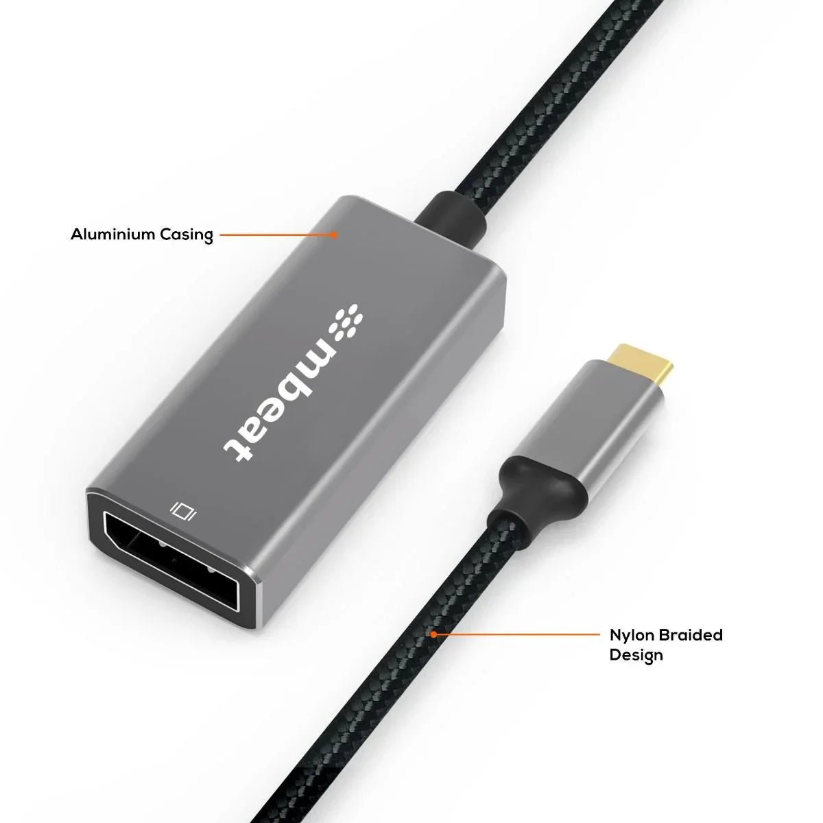 mbeat Elite USB-C to Display Port Adapter - Space Grey - Mekamart Australia