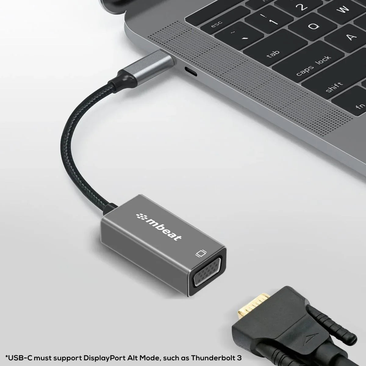 mbeat Elite USB-C to VGA Adapter- Space Grey - Mekamart Australia