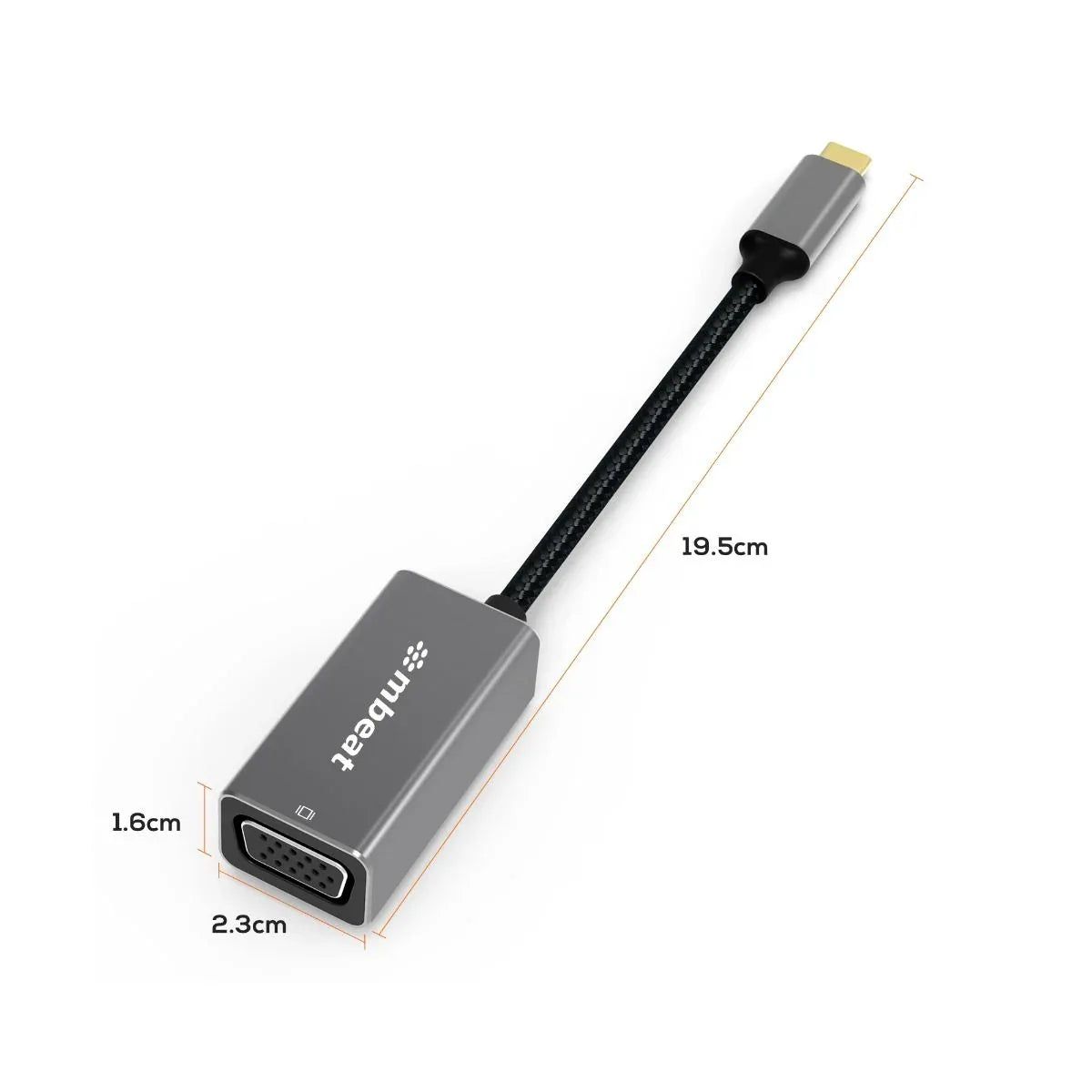 mbeat Elite USB-C to VGA Adapter- Space Grey - Mekamart Australia