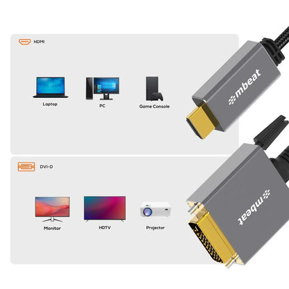 mbeat Tough Link 1.8m HDMI to DVI Cable - Mekamart Australia