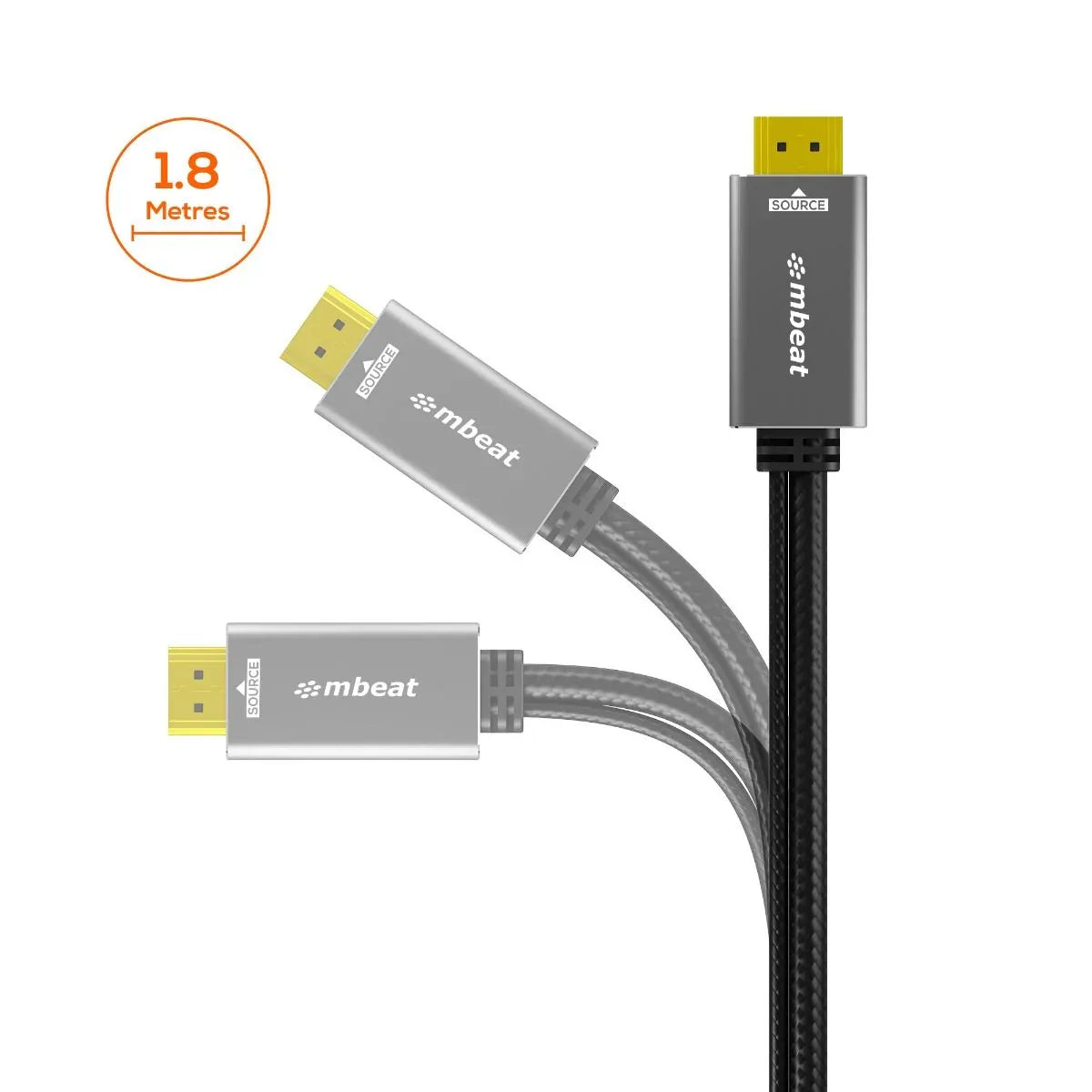 mbeat Tough Link 1.8m HDMI to VGA Cable with USB Power & 3.5mm Audio - Mekamart Australia