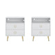 Amelia Modern LED Bedside table with USB and power socket white x 2 - Mekamart Australia