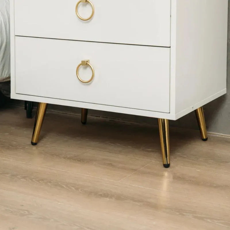 Amelia Modern LED Bedside table with USB and power socket white x 2 - Mekamart Australia