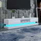 Modern High Gloss LED RGB TV Entertainment Unit with Storage 220cm - White - Mekamart Australia