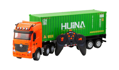 1:18 Scale 9-Channel Alloy Remote Control Container Truck with Lights & Sound for Indoor Play - Mekamart Australia
