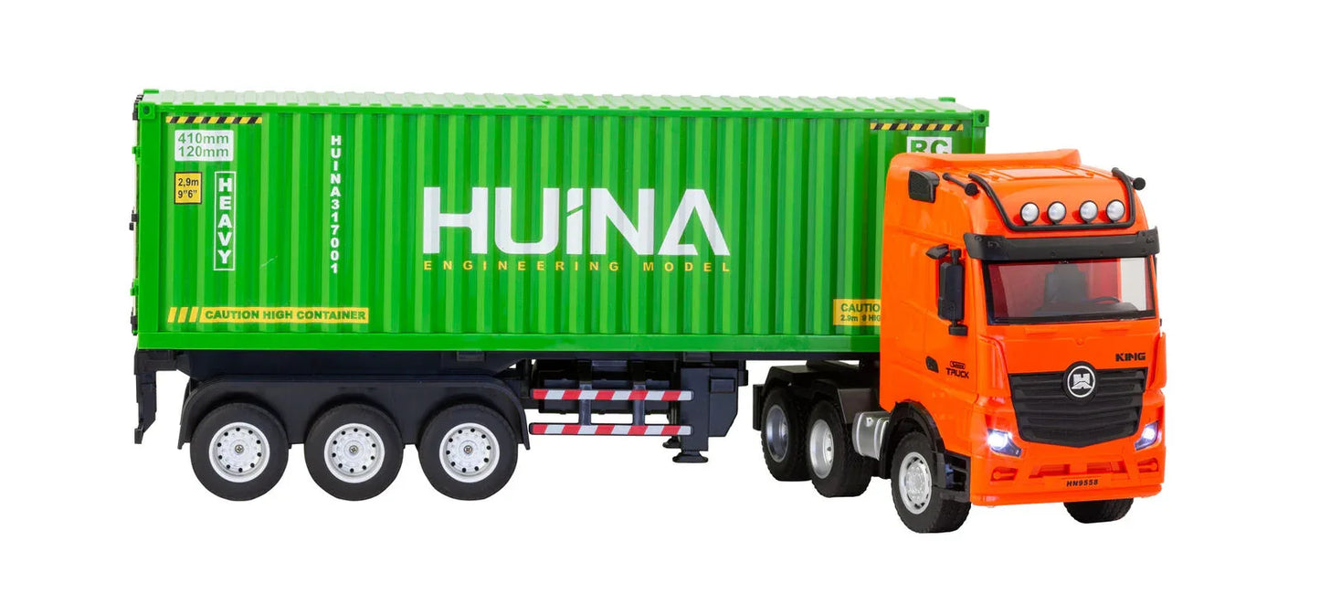 1:18 Scale 9-Channel Alloy Remote Control Container Truck with Lights & Sound for Indoor Play - Mekamart Australia