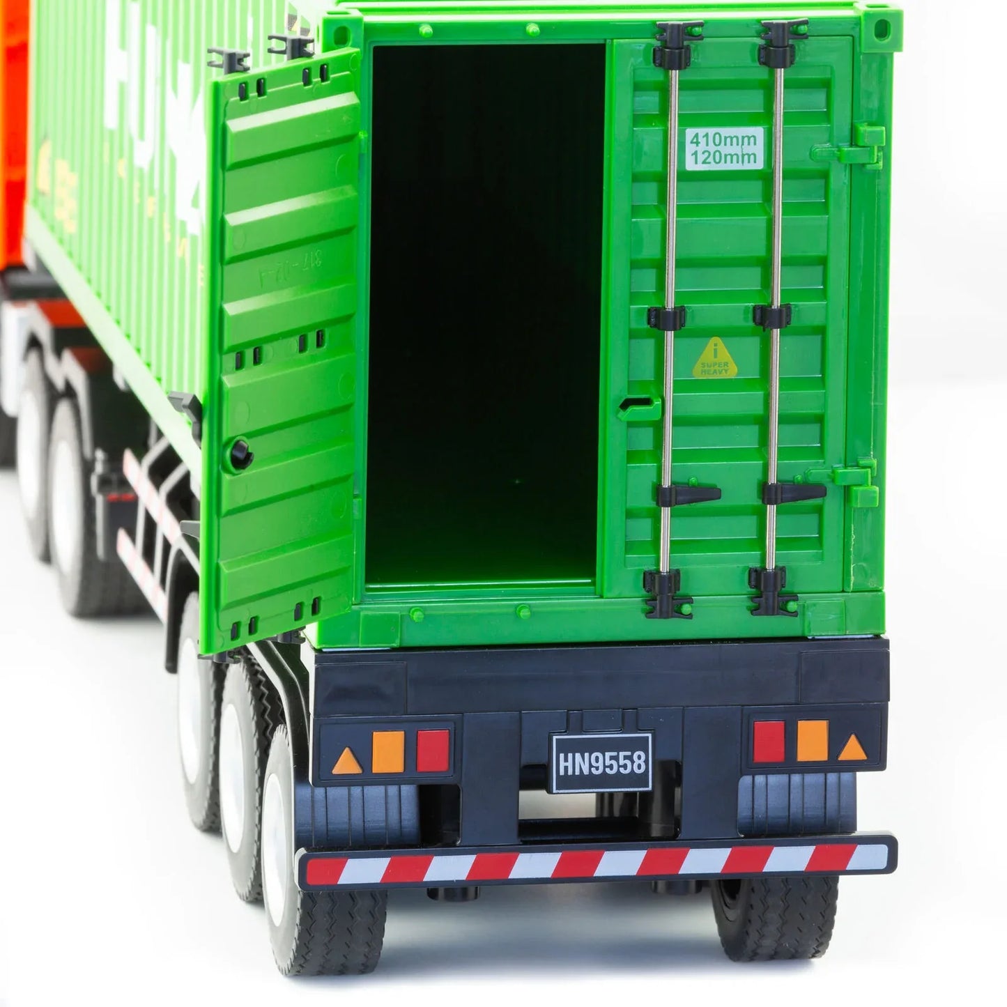 1:18 Scale 9-Channel Alloy Remote Control Container Truck with Lights & Sound for Indoor Play - Mekamart Australia