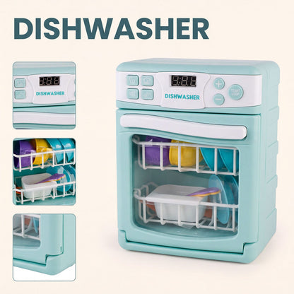 4 Piece Home Appliance Toy Mixer, Washing Machine, Oven & Dishwasher, With Lights & Sound
