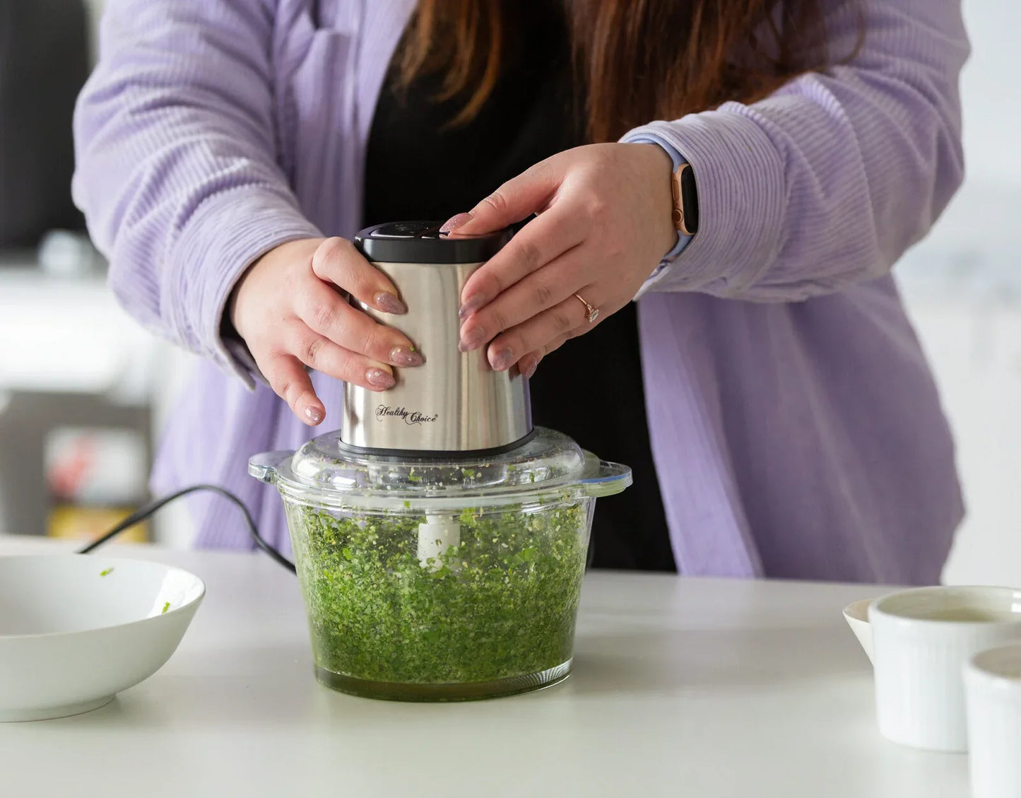 Large Powerful Food Chopper/ Stainless Steel/ 2kg Capacity/ 300W - Mekamart Australia