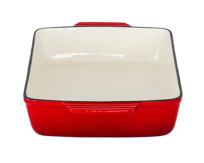 Enamelled Cast Iron 38.5x23cm Rectangular Roaster (3.4L) - Red - Mekamart Australia