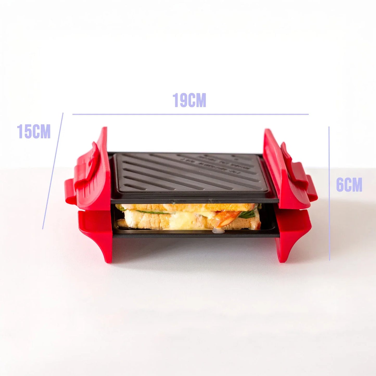 Compact Microwave Sandwich Maker Non-Stick Grill Plates for Quick Meals at Home, Work, or Travel - Mekamart Australia