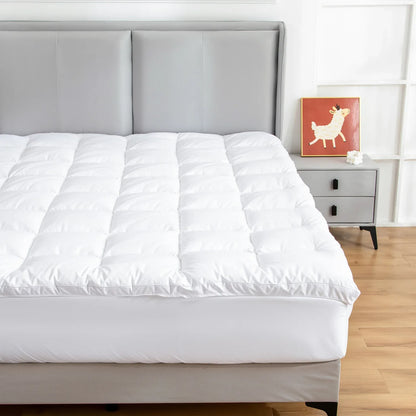 Hypoallergenic, Antibacterial w/ 100% Microfiber filling Mattress Topper - KING - Mekamart Australia