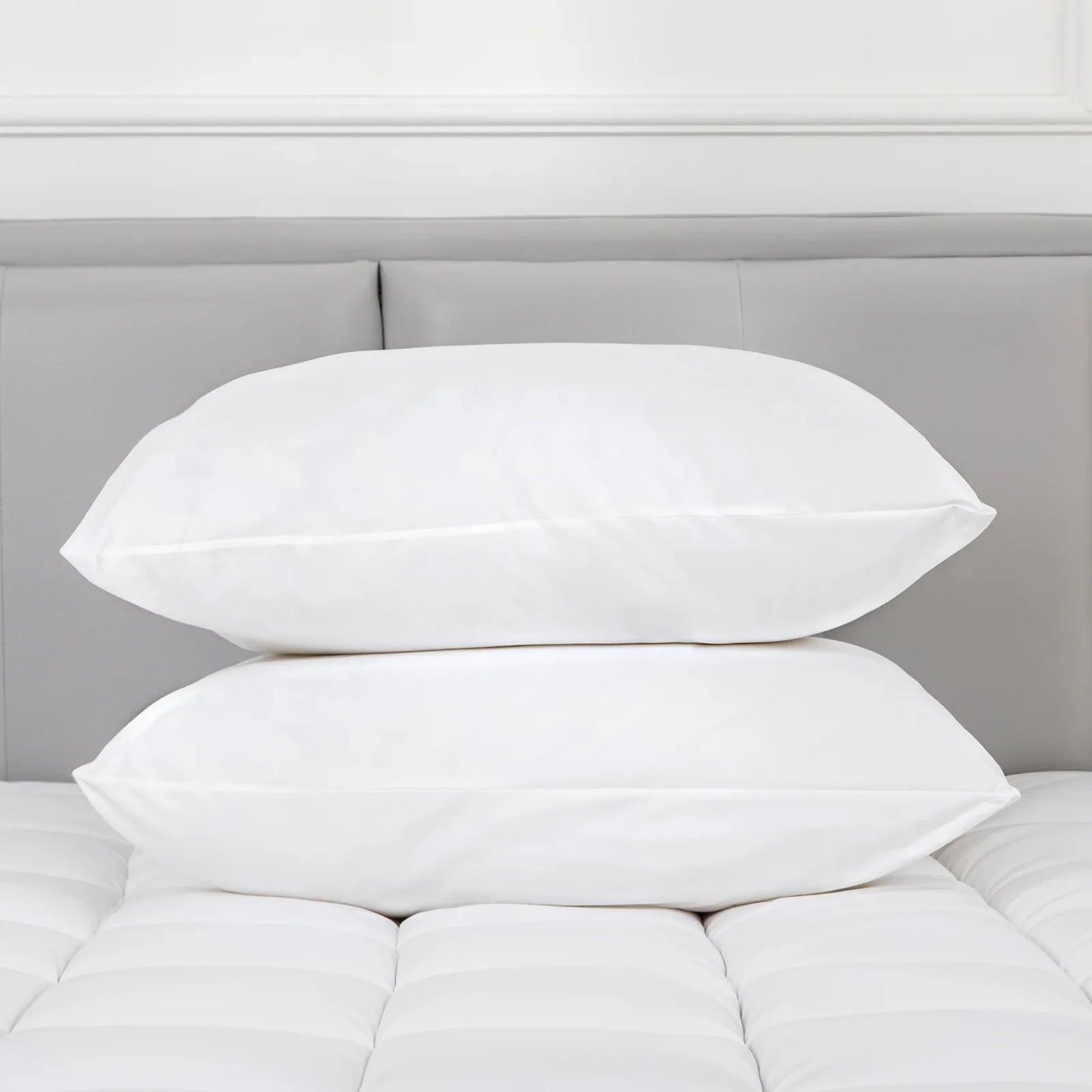 100 Percent Cotton Pillow Cover with 800g Poly Fill, Hypoallergenic, Antibacterial, and Cooling Technology 2 PK - Mekamart Australia