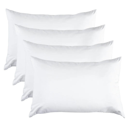 100 Percent Cotton Pillow Cover with 800g Poly Fill, Hypoallergenic, Antibacterial, and Cooling Technology 4 PK - Mekamart Australia