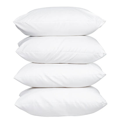 100 Percent Cotton Pillow Cover with 800g Poly Fill, Hypoallergenic, Antibacterial, and Cooling Technology 4 PK - Mekamart Australia