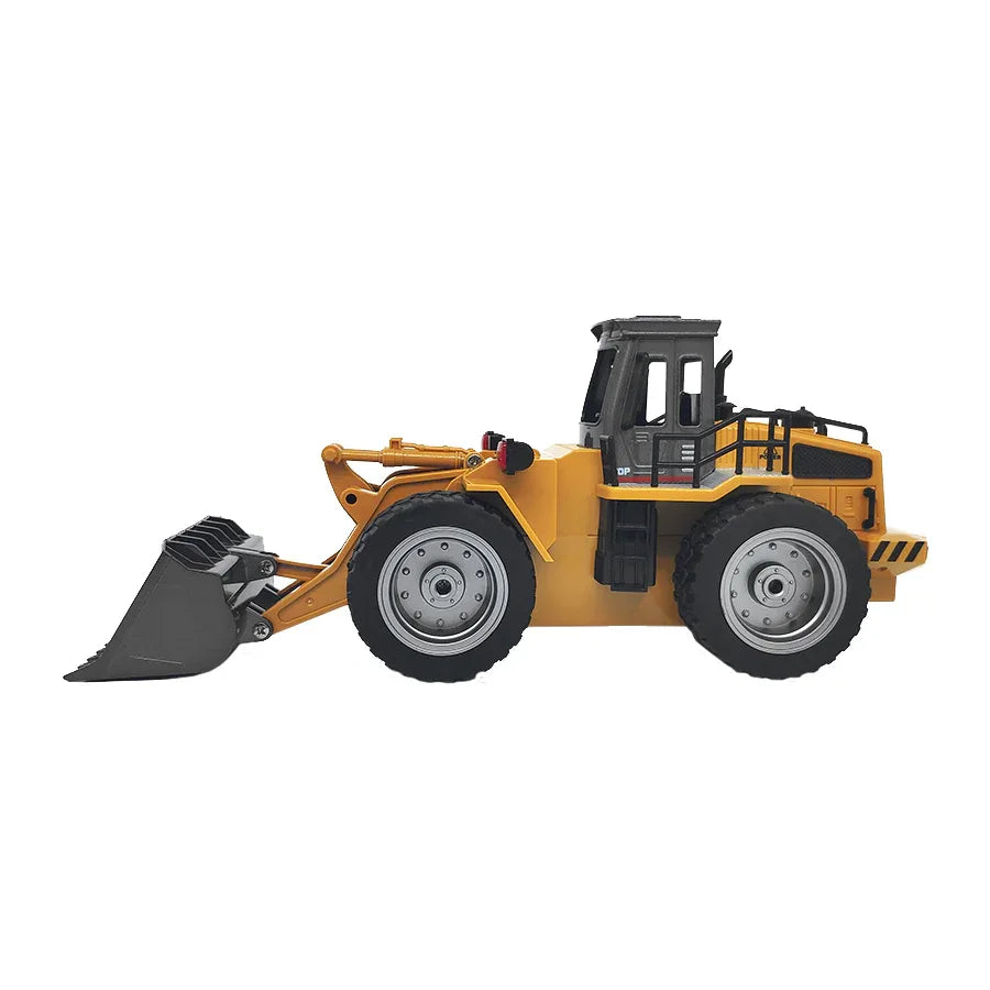 Remote Control Model Bulldozer Truck (Yellow), Driving Cab and Scoop - Mekamart Australia