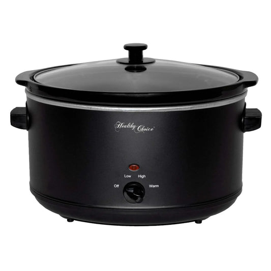 8L Slow Cooker (Black) Large Capacity Ceramic Pot, 300W - Mekamart Australia