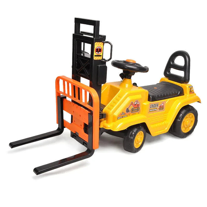 Kids Manual Forklift Ride-On with Working Mast Lift and Pallet - Mekamart Australia