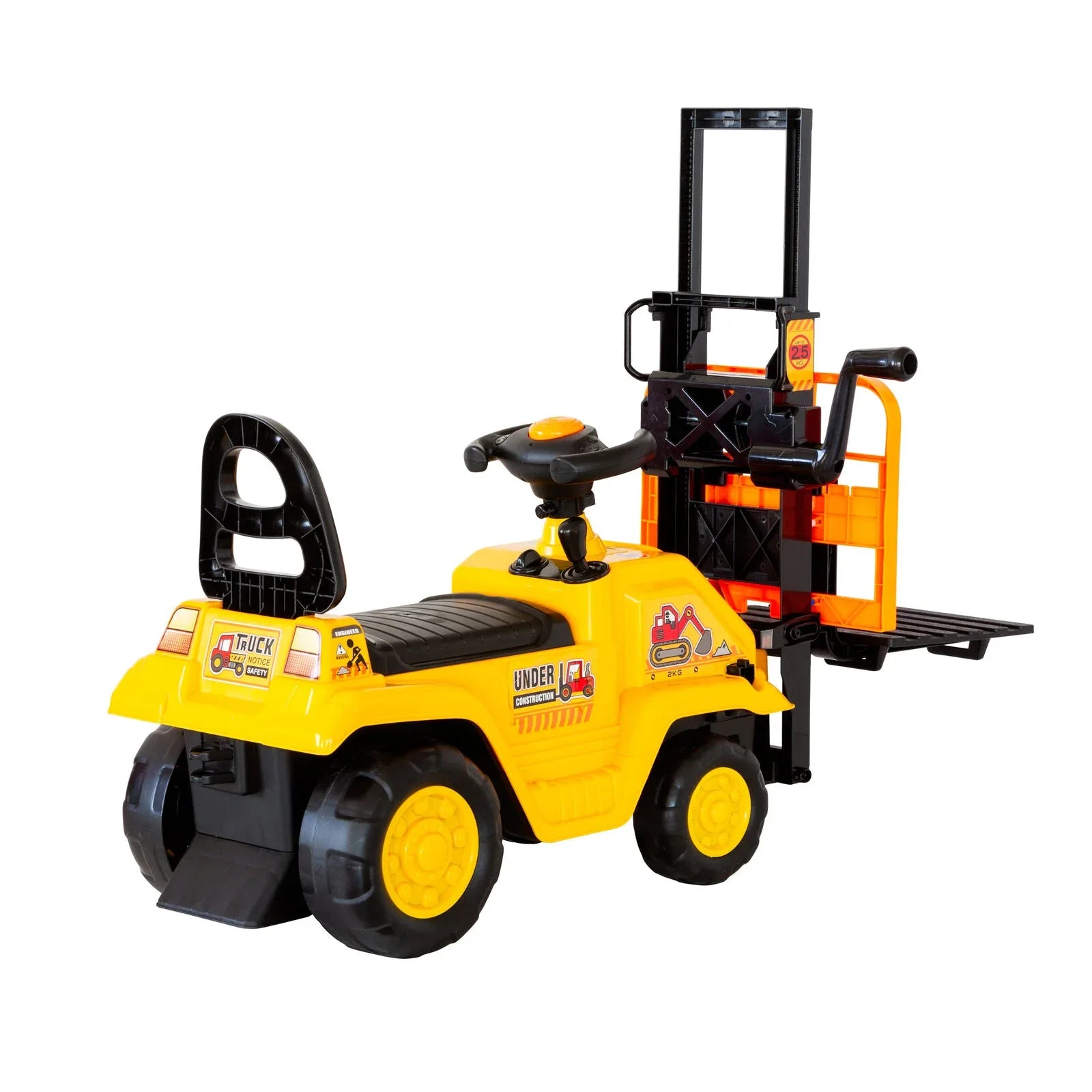 Kids Manual Forklift Ride-On with Working Mast Lift and Pallet - Mekamart Australia