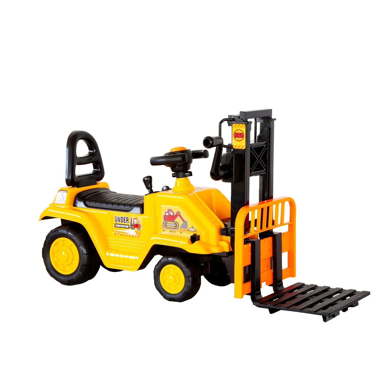 Kids Manual Forklift Ride-On with Working Mast Lift and Pallet - Mekamart Australia