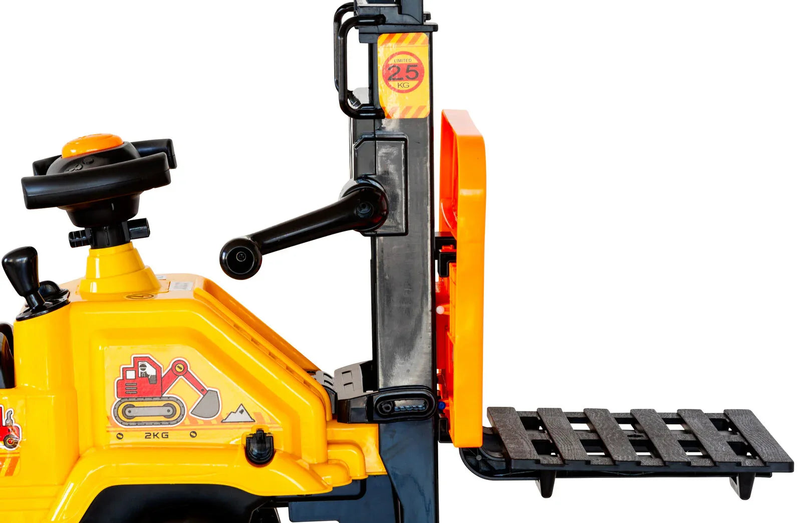Kids Manual Forklift Ride-On with Working Mast Lift and Pallet - Mekamart Australia